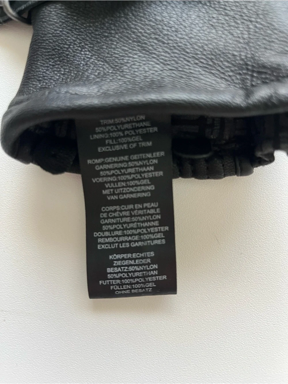 Black Leather Riding Gloves with Zipper Closure size Medium